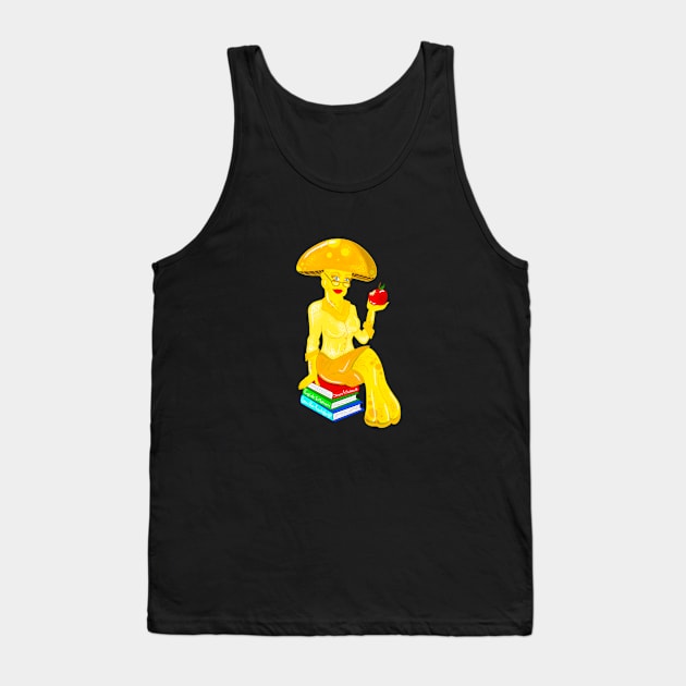 Golden Teacher Mushroom, Goldie Tank Top by MayGreenAbgrall